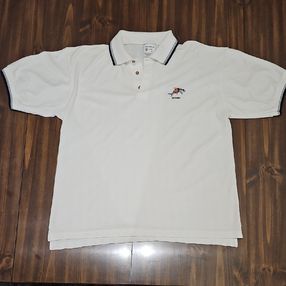 Cozumel Classic White Polo with Embroidered Logo
